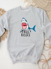 Акция на Світшот жіночий Zuzu Free Shark Kiss ZZP00692 L Сірий з принтом от Rozetka
