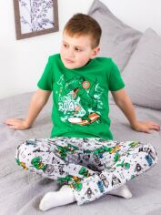 Акция на Піжама дитяча (футболка + штани) Носи Своє 6376-002-33-4 134 см Діно (зелений) (p-10204-109024) от Rozetka