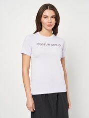 Акція на Футболка оверсайз жіноча Converse Women'S Knit Tee 10024545-533 L Світло-фіолетова від Rozetka