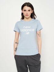 Акція на Футболка жіноча New Balance Essentials Reim. Arch. Jersey WT31507LAY XS Блакитна від Rozetka