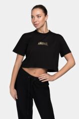 Акція на Футболка коротка жіноча Lonsdale 117395-1530 M Чорна/Золота від Rozetka