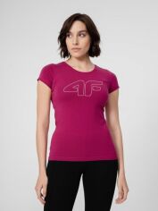 Акция на Футболка жіноча 4F Tshirt F583 4FSS23TTSHF583-53S S Рожева от Rozetka