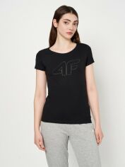 Акція на Футболка жіноча 4F Tshirt F583 4FSS23TTSHF583-20S XS Чорна від Rozetka