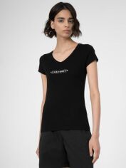 Акция на Футболка довга жіноча 4F Tshirt F340 4FSS23TTSHF340-20S XS Чорна от Rozetka