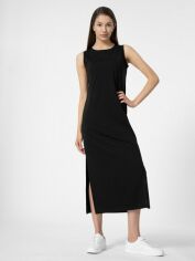 Акция на Сукня міді жіноча літня 4F Dress F049 4FSS23TDREF049-20S L Чорна от Rozetka