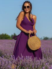 Акция на Плаття на запах вечірнє міді літнє жіноче ISSA PLUS 13029 S Фіолетове от Rozetka