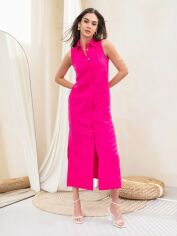 Акция на Сукня-сорочка міді літня жіноча Dressa 59032 46 Рожева от Rozetka