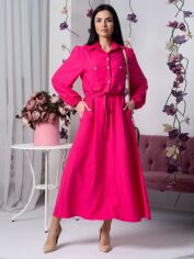 Акция на Сукня-сорочка довга літня жіноча Dressa 58989 52 Рожева от Rozetka