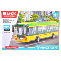 Акція на Конструктор IBLOCK Транспорт Тролейбус жовтий (PL-921-379) від Будинок іграшок