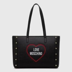 Акция на Сумка жіноча шоппер Love Moschino Borsa Saffiano Pu Nero JC4368PP0EKG Black от Rozetka