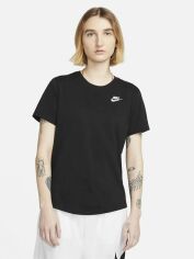 Акція на Футболка бавовняна жіноча Nike W Nsw Club Ss Tee DX7902-010 L Чорна з принтом від Rozetka