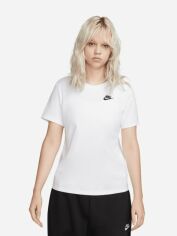 Акція на Футболка бавовняна жіноча Nike Sportswear Club Essentials DX7902-100 XS Біла від Rozetka