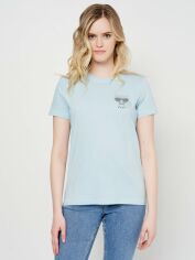Акція на Футболка жіноча Karl Lagerfeld 11138.5 S Блакитна від Rozetka