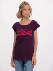 Акція на Футболка жіноча Tommy Hilfiger 9636.4 M Фіолетова від Rozetka