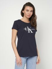 Акция на Футболка жіноча Calvin Klein Jeans 10488.41 Xs (40) Темно-синя от Rozetka