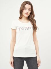 Акція на Футболка жіноча Tommy Hilfiger 9563.3 L Бежева від Rozetka