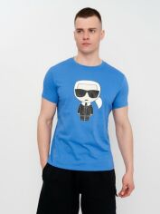 Акція на Футболка Karl Lagerfeld 11135.3 M (46) Синя від Rozetka