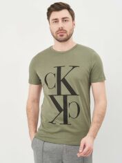 Акція на Футболка бавовняна довга чоловіча Calvin Klein Jeans 10563.4 S Хакі від Rozetka
