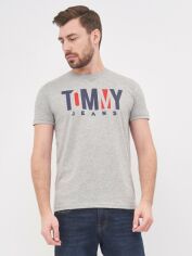 Акція на Футболка довга чоловіча Tommy Jeans 10212.2 S Сіра від Rozetka