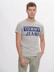 Акція на Футболка бавовняна довга чоловіча Tommy Jeans 9626.2 S Сіра від Rozetka