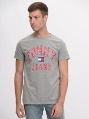 Акція на Футболка бавовняна довга чоловіча Tommy Jeans 9633.2 XL Сіра від Rozetka