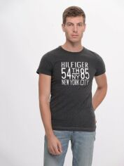 Акція на Футболка бавовняна довга чоловіча Tommy Hilfiger 9665.1 S Темно-сіра від Rozetka
