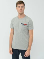 Акція на Футболка бавовняна довга чоловіча Tommy Jeans 10021.2 M Сіра від Rozetka