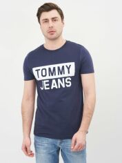 Акція на Футболка бавовняна довга чоловіча Tommy Jeans 10216.3 S Синя від Rozetka