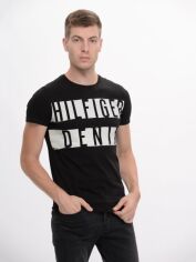Акція на Футболка бавовняна довга чоловіча Tommy Hilfiger 9174.1 2XL Чорна від Rozetka