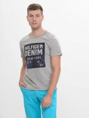 Акція на Футболка бавовняна довга чоловіча Tommy Hilfiger 9038.2 S Сіра від Rozetka