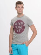 Акція на Футболка бавовняна довга чоловіча Tommy Hilfiger 9036.3 M Сіра від Rozetka