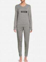 Акция на Піжама (світшот + штани) жіноча Calvin Klein 11329613 S Сіра от Rozetka