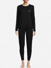 Акция на Піжама (лонгслів + штани) жіноча великих розмірів Calvin Klein 394245708 XL Чорна от Rozetka