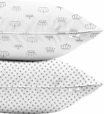 Акція на Набір наволочок Cosas Set Pillow Crown Dots Grey 50х70 2 шт. від Rozetka