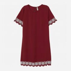 Акція на Плаття коротке літнє жіноче H&M XAZ140097CQBE 32 Бордове з білим від Rozetka