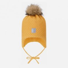 Акция на Дитяча зимова шапка в'язана на зав'язках з помпоном для дівчинки Reima Murmeli 5300089A-2650 48 от Rozetka
