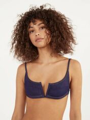 Акція на Верхня частина купальника жіноча Bershka XAZ304152TISD XS-S Темно-синя від Rozetka