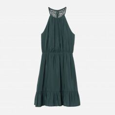 Акція на Плаття коротке осіннє жіноче H&M XAZ108831EHAU 32 Темно-зелене від Rozetka