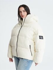 Акция на Куртка зимова коротка жіноча Calvin Klein 185268727 XXL Біла от Rozetka