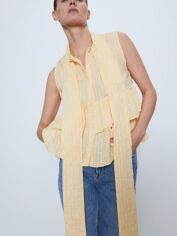 Акція на Блузка жіноча Zara XAZ264679GKTC L Жовта від Rozetka