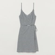 Акція на Сукня на запах коротка літня жіноча H&M XAZ246190KLRU L Біла з чорним від Rozetka
