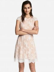 Акція на Плаття коротке літнє жіноче H&M XAZ128100EHGW 36 Біле з бежевим від Rozetka