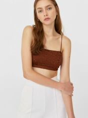 Акція на Топ жіночий Stradivarius XAZ284187PIRA S Коричневий від Rozetka