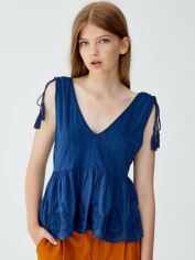 Акція на Топ жіночий Pull & Bear XAZ238173MLOY L Синій від Rozetka