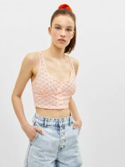 Акція на Топ жіночий Bershka XAZ232778RQEV L Білий з кораловим від Rozetka