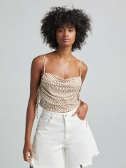 Акція на Топ жіночий Bershka XAZ371939DZHQ M Бежевий з коричневим від Rozetka