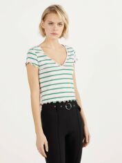 Акція на Футболка Bershka XAZ262884WLCK M Біла з різнокольоровим від Rozetka