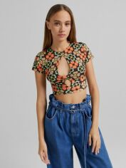 Акція на Футболка Bershka XAZ371988EESD XS Коричнева від Rozetka