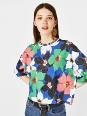 Акція на Футболка Bershka XAZ355529HOIB M Зелена з синім від Rozetka