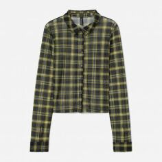 Акція на Сорочка жіноча H&M XAZ351776MDUN L Чорна із зеленим від Rozetka